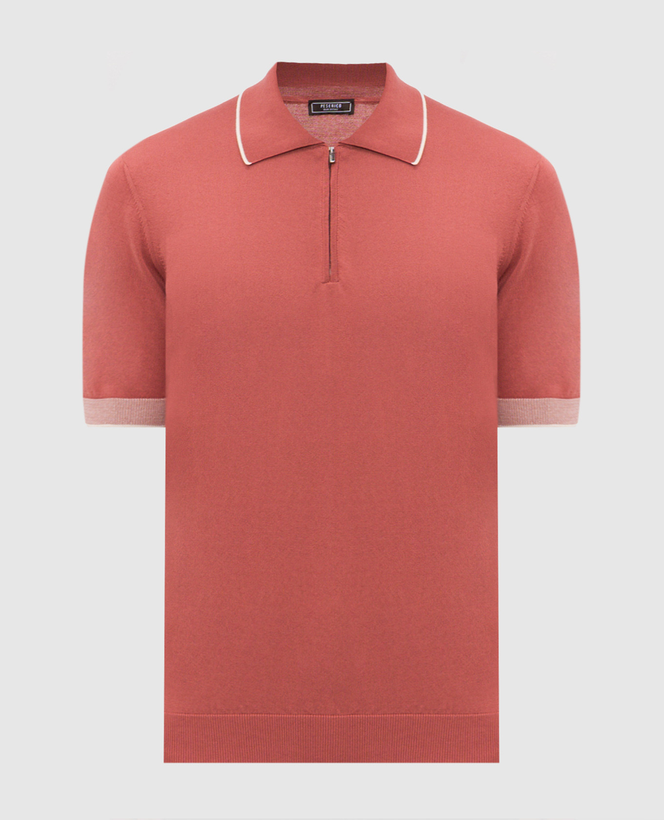 Терракотовое поло с молнией