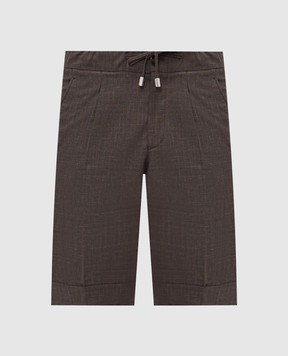 Enrico Mandelli Коричневі шорти з вовни, шовку та льону GYMSHO6020