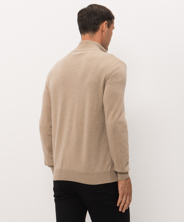 Bertolo Cashmere Бежевый свитер из кашемира с молнией 400025000005 изображение 4