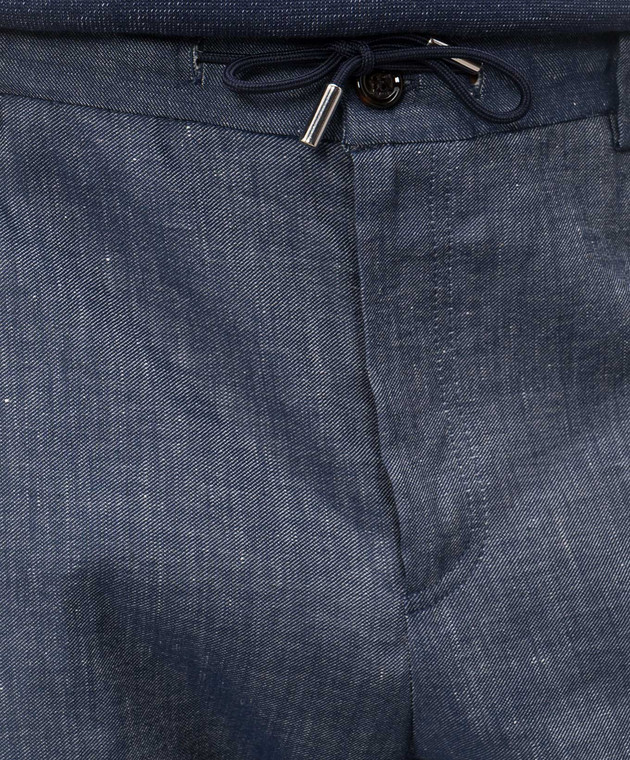 MooRER Синие брюки ADAMSON с льном ADAMSONFSW изображение 5