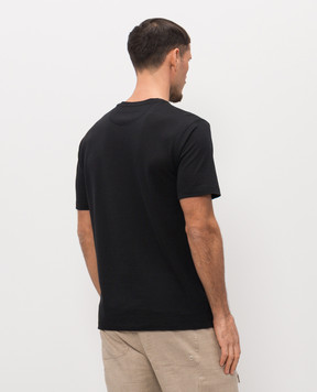 Stefano Ricci Чорна футболка з вишивкою емблеми MNH6105050DJ0011