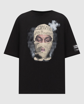 Comme des Fuckdown Чорна футболка з принтом FMS6CFABM01975