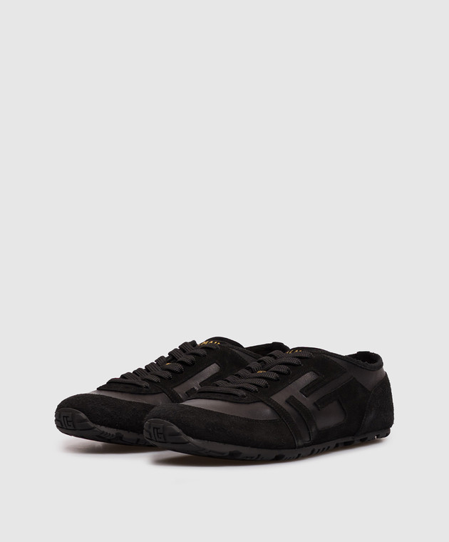 Balmain Чорні замшеві кросівки Racer GM1VI410LTNA зображення 2