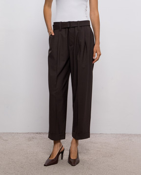 Brunello Cucinelli Коричневые брюки с шерстью MPW07P8995
