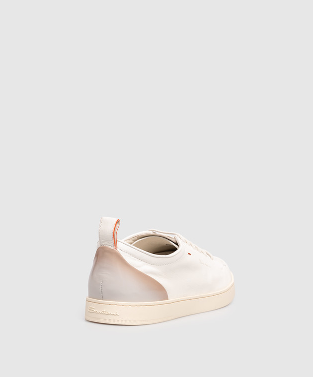 Santoni Білі шкіряні кросівки MBNO22184TIRTFRI зображення 3