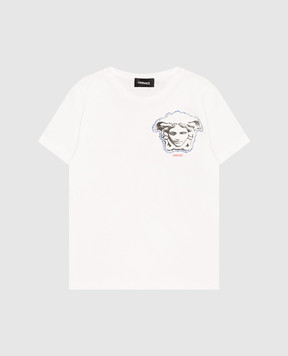 Versace Дитяча біла футболка Medusa 10182931A16786