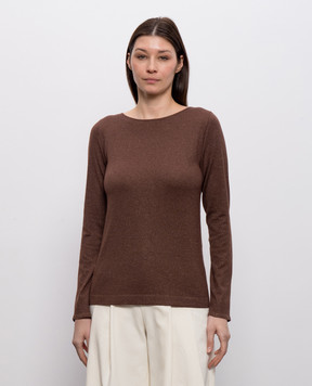 Brunello Cucinelli Коричневый джемпер с люрексом M41800008P