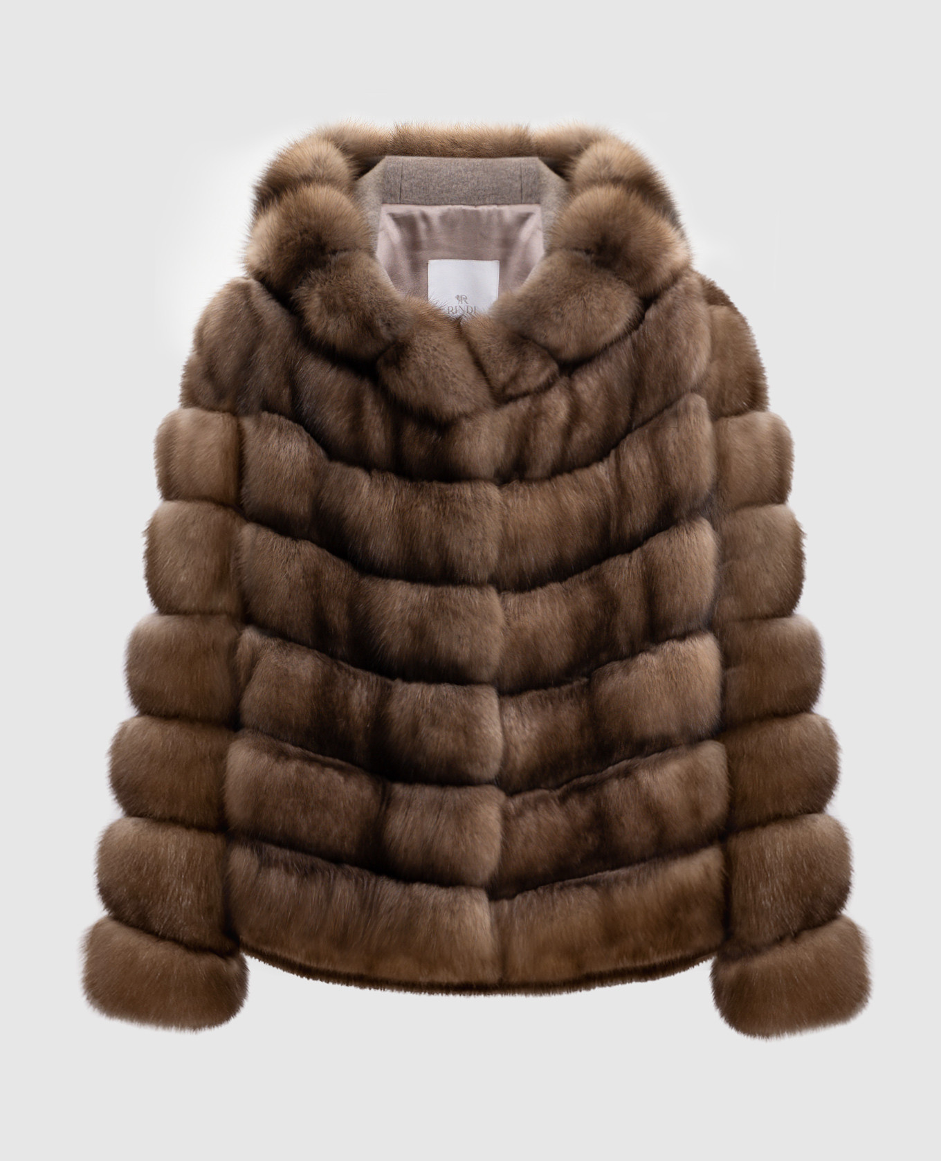 

Коричневая шуба из меха соболя с капюшоном, Коричневый, Шубы