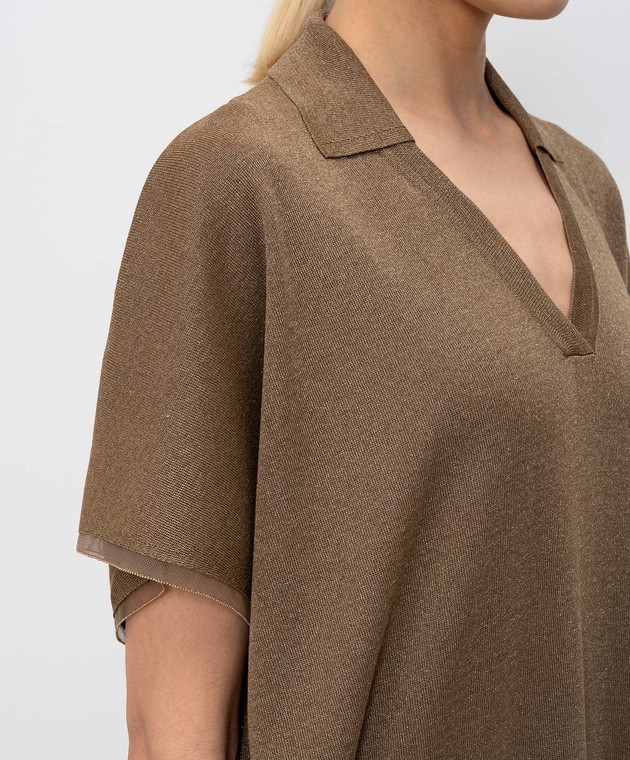 Fabiana Filippi Коричнева сукня з люрексом ABD276F604M109 зображення 5