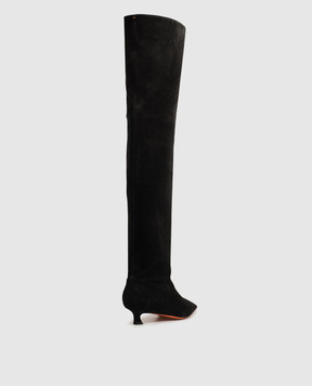 Santoni Черные замшевые ботфорты WSTI72408HI2SAEA