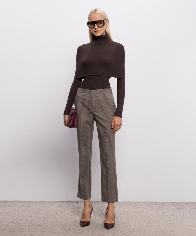 Twinset Коричневый комплект из топа и накидки 262LI3EDD изображение 2