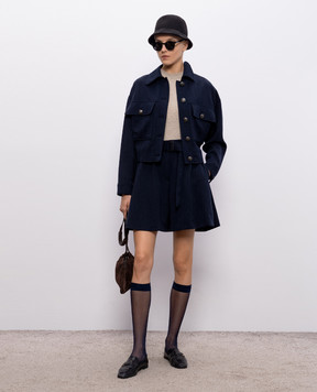 Brunello Cucinelli Синя куртка з вовни у візерунок MB1887597P