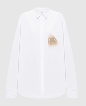 Vetements Белая рубашка с вышивкой логотипа ME76SH045Ww