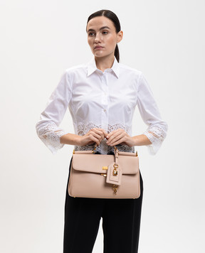 Dolce&Gabbana Розовая кожаная сумка My Sicily BB7782B7321