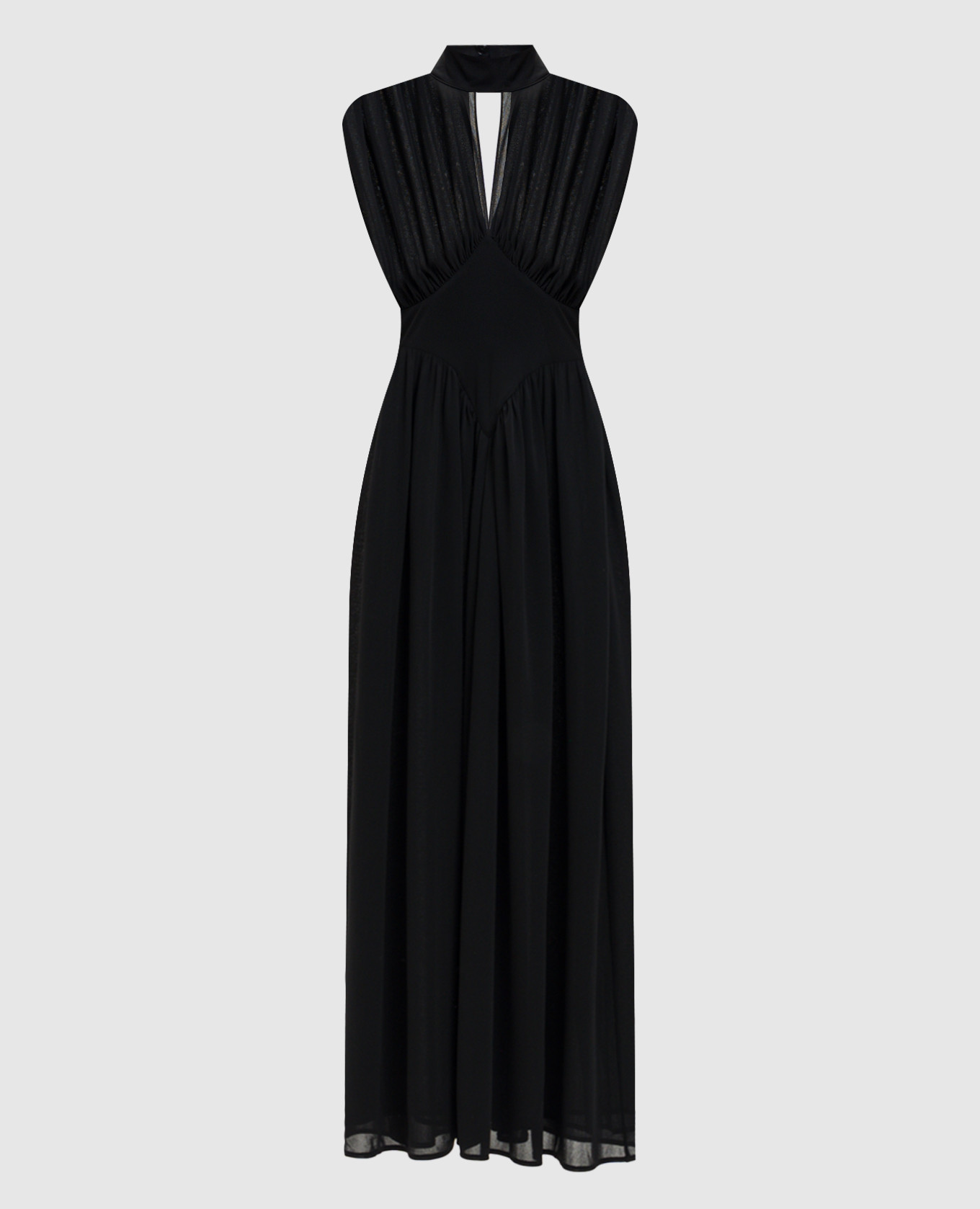 

Черное платье миди с драпировкой, Черный, Коктейльные платья