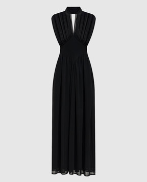 Twinset Черное платье миди с драпировкой 261TP2601