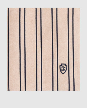 Brunello Cucinelli Бежевий махровий рушник в смужку MLSPUBS01