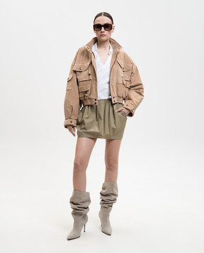 Balmain Бежева замшева куртка GF0TFA85LB12