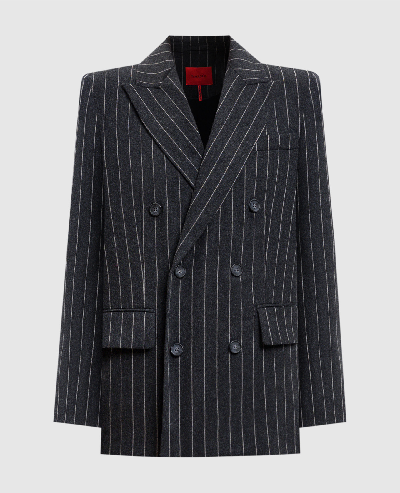 

Серый двубортный жакет EMAIL&DRINK с шерстью, Жакеты