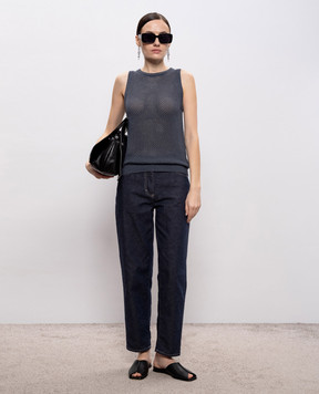 Peserico Сірий ажурний топ S98212F0709234