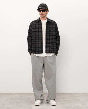 Vetements Сіра куртка в стилі сорочки з вовною в клітинку MH27SH065GCm