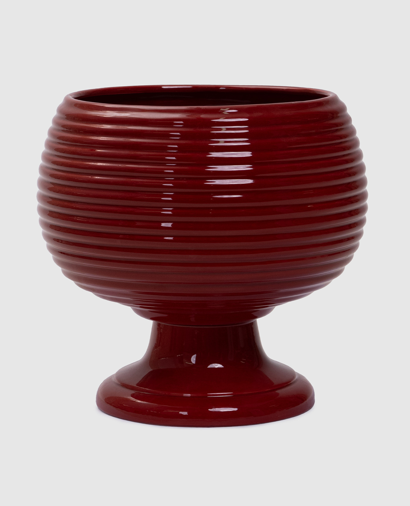 

Красное керамическое кашпо, Красный, Декор