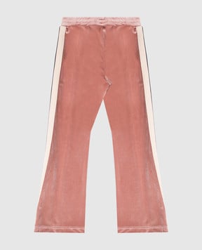 Palm Angels Детские розовые велюровые спортивные брюки с логотипом PGCJ012F25FLE001412