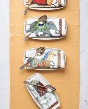 TESSITURA TOSCANA TELERIE Набор белых сервировочных салфеток MAHARAJAH из льна NT240053020067