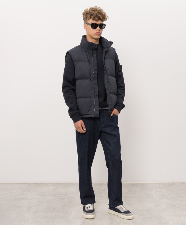 Stone Island Синий пуховый жилет L2S15G100004S0483 изображение 2