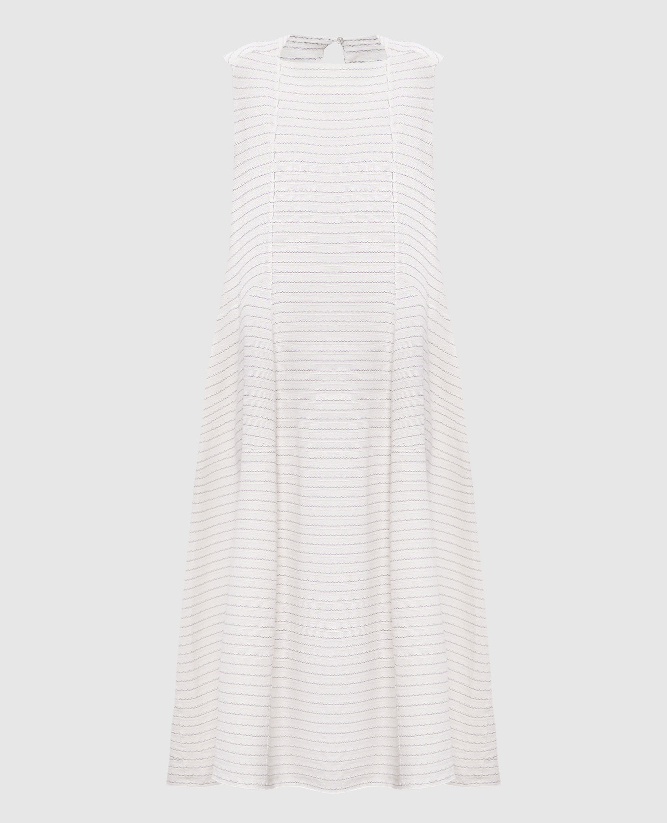 Платье миди цвета айвори из шелка и льна