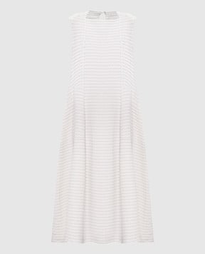 BOBOUTIC Платье миди цвета айвори из шелка и льна 5022