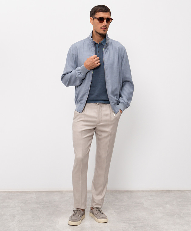 Cashmere&Whiskey Синее поло из хлопка M54268052 изображение 2