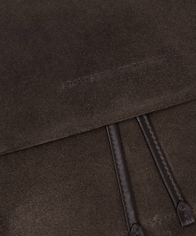 Brunello Cucinelli Коричневий замшевий рюкзак з тисненням логотипа MBDLB2826P зображення 4