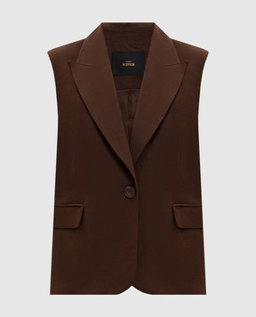 Twinset Коричневий жилет з льоном 261AP2320
