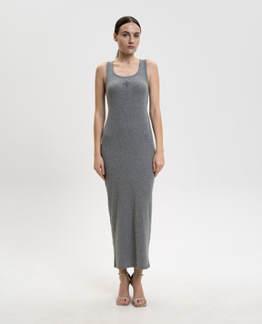 Vetements Сіра сукня міді в рубчик WE76DR539G