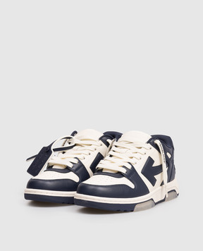 Off-White Синие кожаные кроссовки Out Of Office с логотипом OWIA259F25LEA0020348