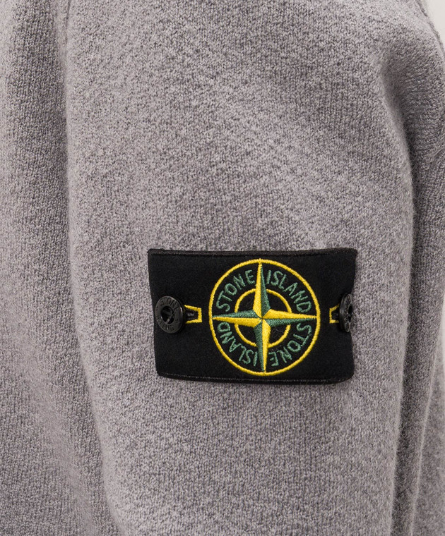 Stone Island Серый кардиган из шерсти L2S155100012S01C4 изображение 5