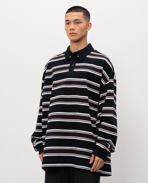 Juun.j Темно-синій світшот в смужку з коміром-поло JC6141P04R