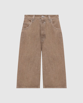 Brunello Cucinelli Бежеві джинсові бермуди з люрексом ML109P4072