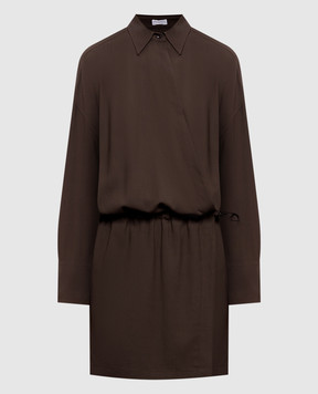 Brunello Cucinelli Коричнева сукня з вовною MG542AB1A1