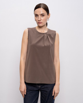Peserico Коричневий топ із шовку A0863407325