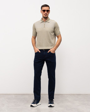 Stefano Ricci Поло с шелком цвета хаки K818109P31F26175