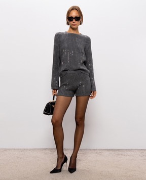 Twinset Серые шорты с кристаллами 262TT3151