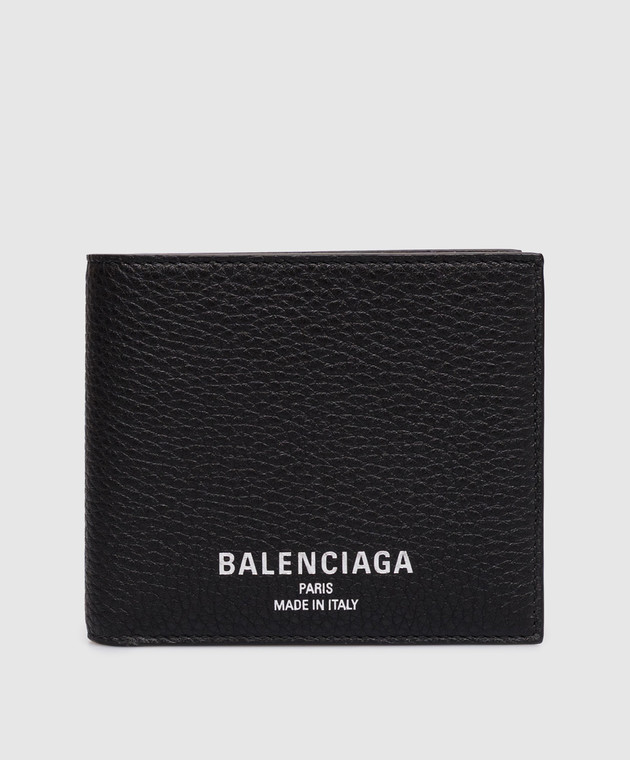 Balenciaga Черный кожаный портмоне Credit Square Folded 8119102ABV0