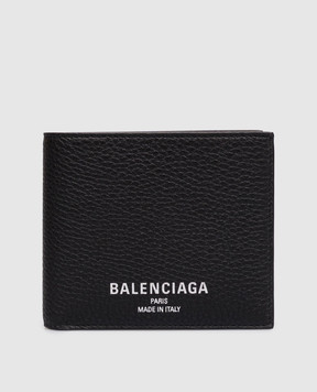 Balenciaga Черный кожаный портмоне Credit Square Folded 8119102ABV0