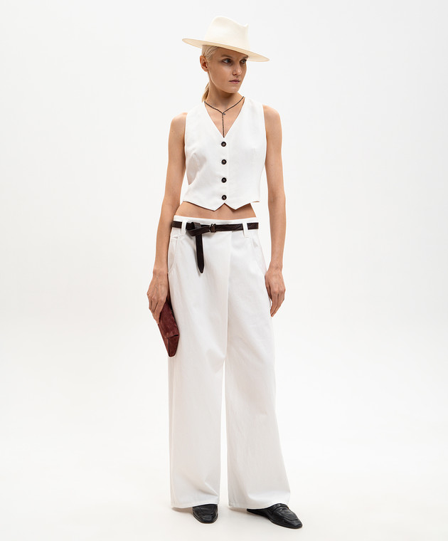 Brunello Cucinelli Білий жилет з льоном MH126HG706 зображення 2