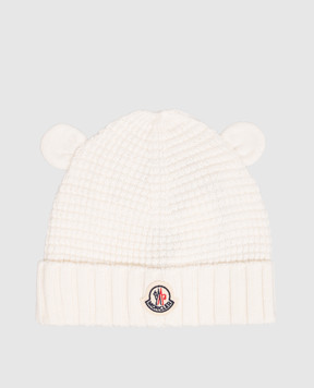 Moncler ENFANT Детская шапка цвета айвори из шерсти L29513B00005M1131