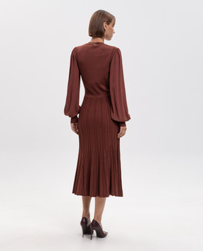 Twinset Коричнева сукня з фактурним візерунком 262TP3082