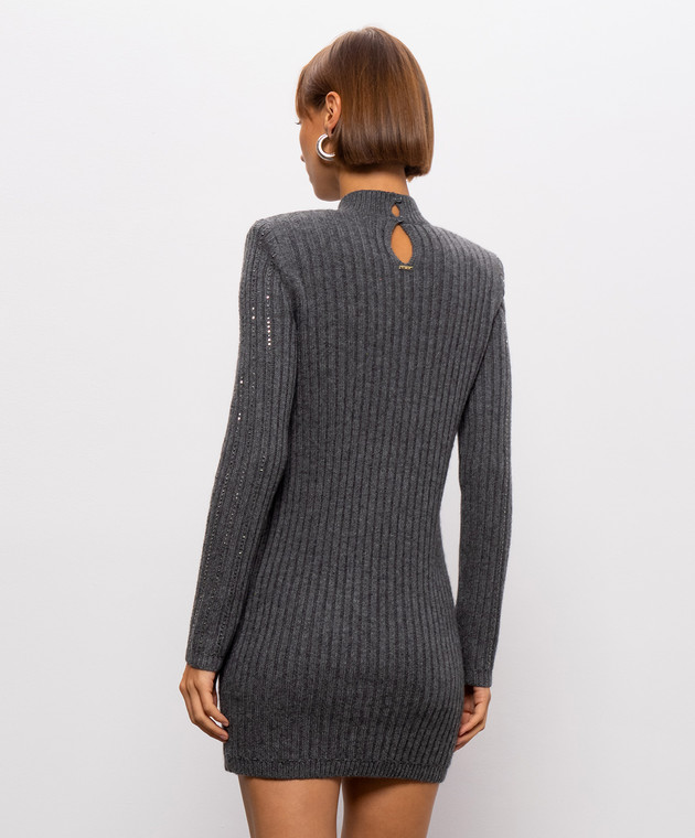 Twinset Серое платье с кристаллами 262TT3152 изображение 4