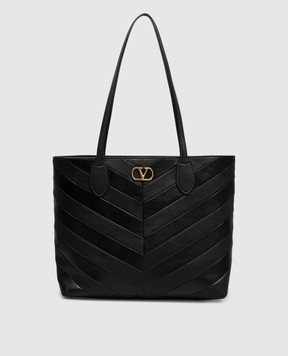 Valentino Черная кожаная сумка-тоут Jean 9W2B0T79KID